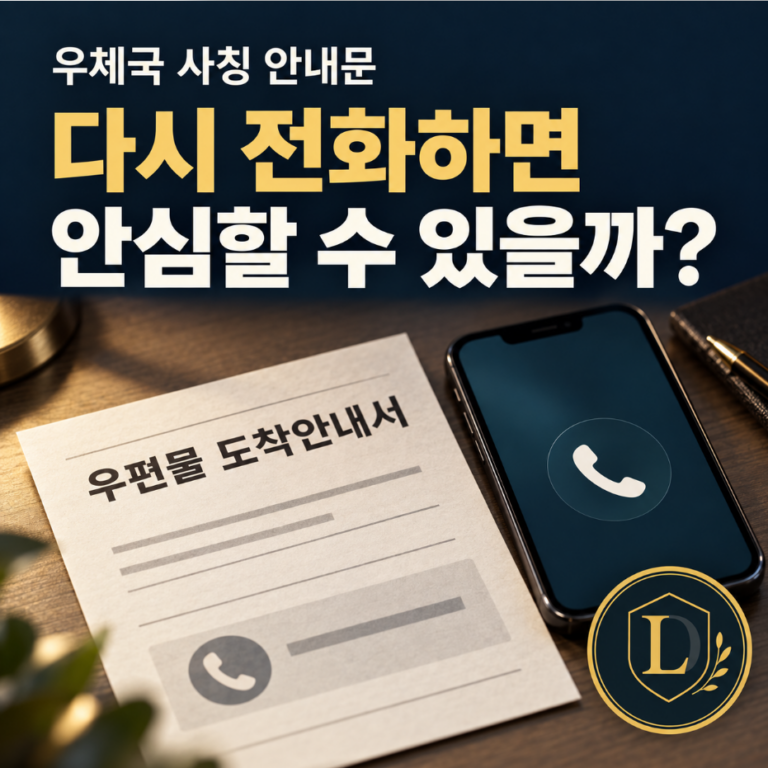 우체국 사칭 안내문, 다시 전화하면 안심할 수 있을까?
